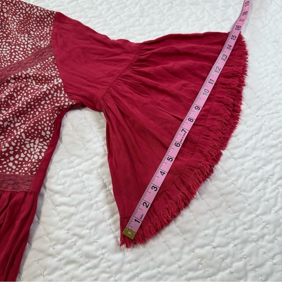 Umgee casual Red Blouse with Flared Sleeves in Size S-M - Picture 8 of 11